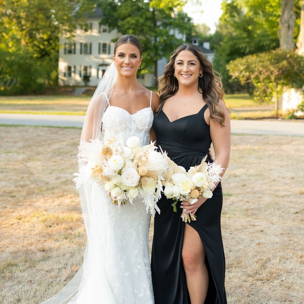 Azazie Black Maxi Dress with Side Slit